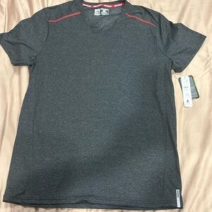 Men’s Athletic Workour Shirt Dri-Fit RBX Size Large V-Neck Athleisure Dark Grey